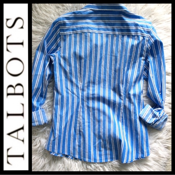 Talbots Multi-Stripe Non-Iron Perfect Shirt - Picture 6 of 8